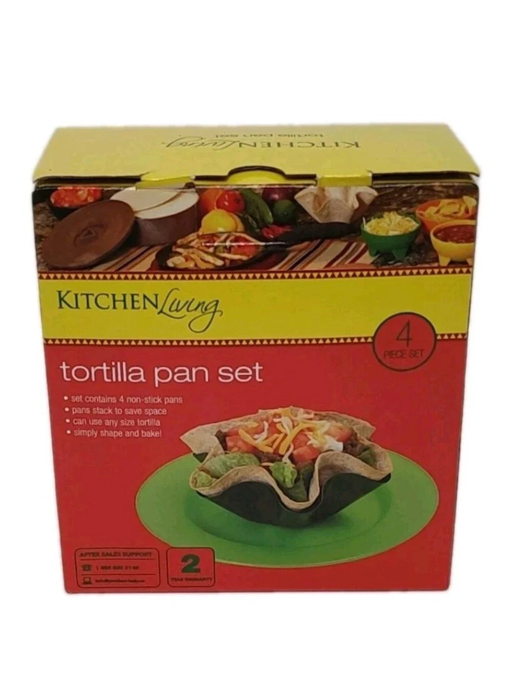NEW Set of 4 Non Stick Tortilla Shape Pans Oven & Dishwasher Safe Kitchen Living
